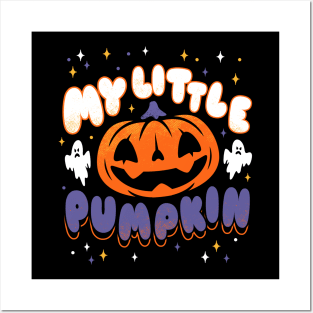 My Little Pumpkin - Creepy Cute Distressed Cartoon - Spooky Ghosts Posters and Art